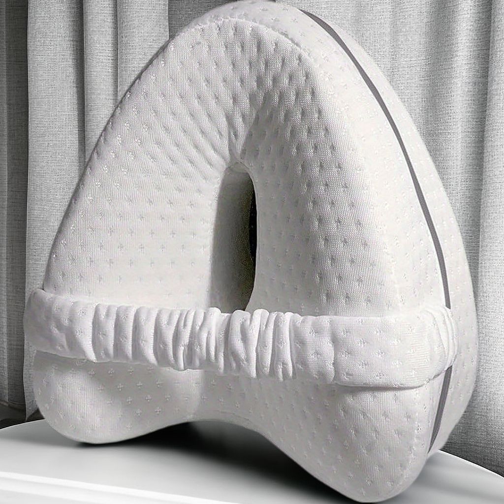 Orthopedic Sciatica Pillow for Side Sleepers, Memory Foam Leg Knee Support, Back Hip Pain Relief for Bed Sofa