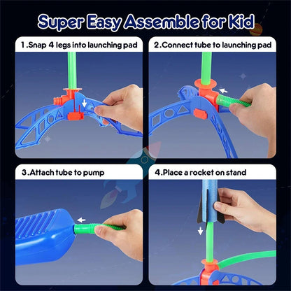 Glow Rocket Launcher for Kids Outdoor LED Flying Rocket Toy
