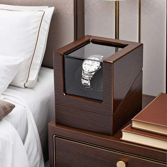 Luxury Automatic Watch Winder Box Wooden Single Watch Case with Mabuchi Motor