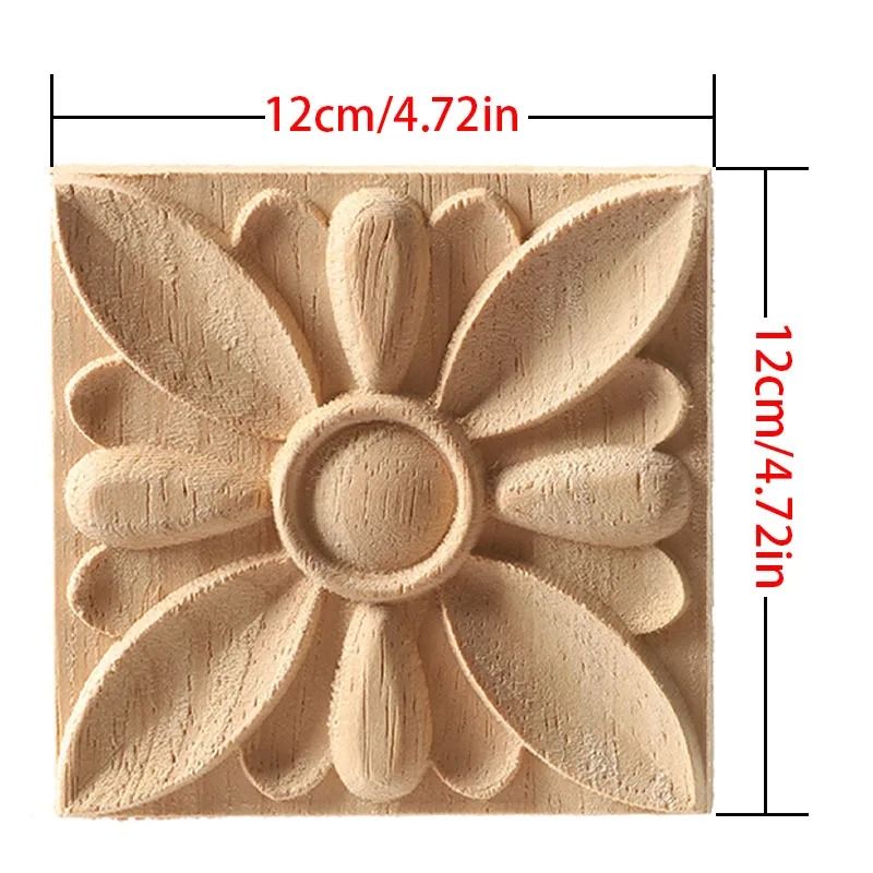 European Style Wood Corner Applique Floral Carved Furniture Trim