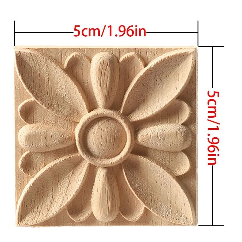European Style Wood Corner Applique Floral Carved Furniture Trim