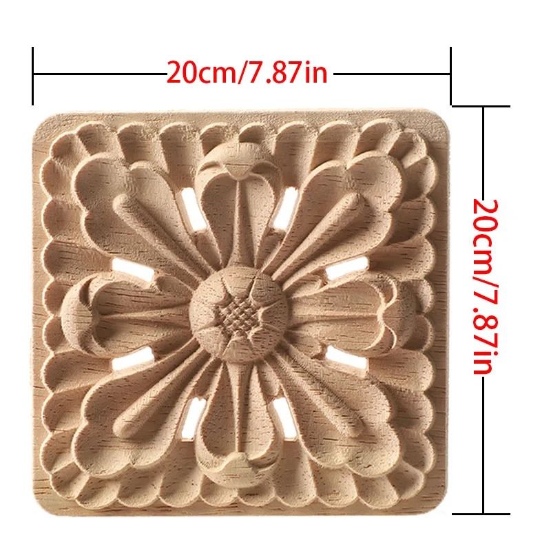 European Style Wood Corner Applique Floral Carved Furniture Trim