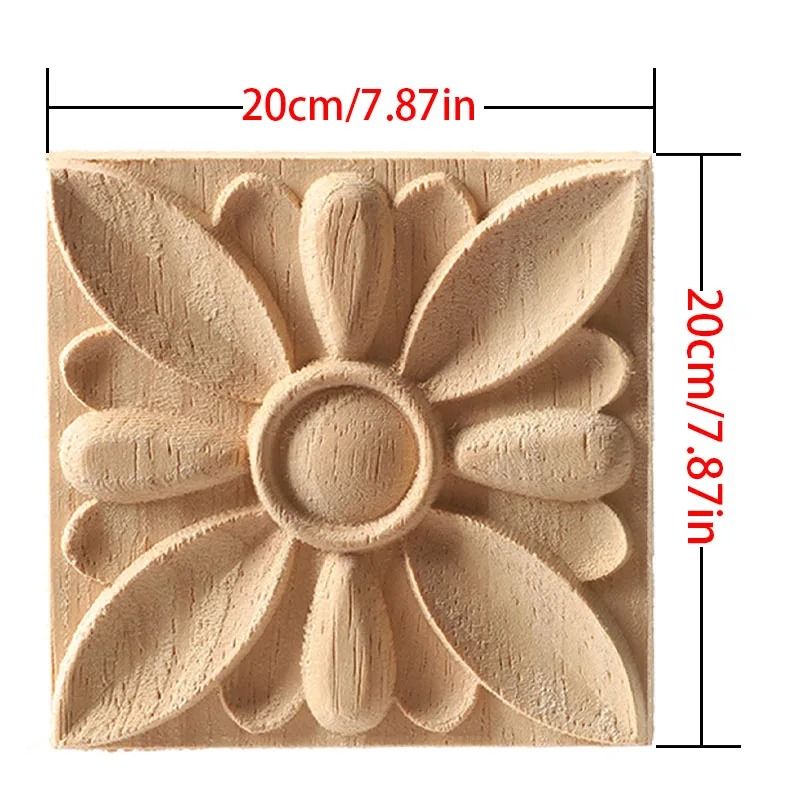 European Style Wood Corner Applique Floral Carved Furniture Trim