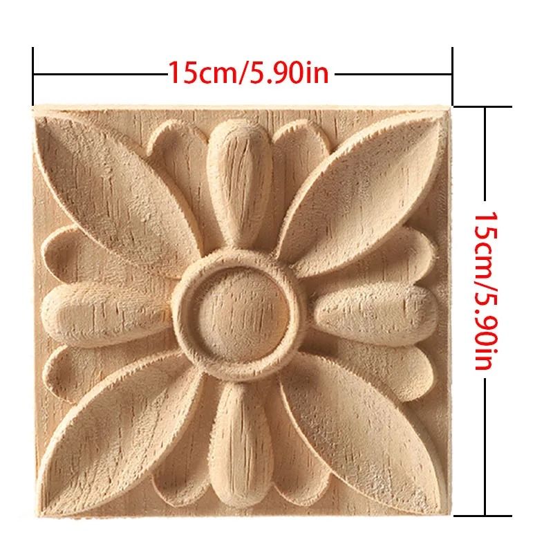 European Style Wood Corner Applique Floral Carved Furniture Trim