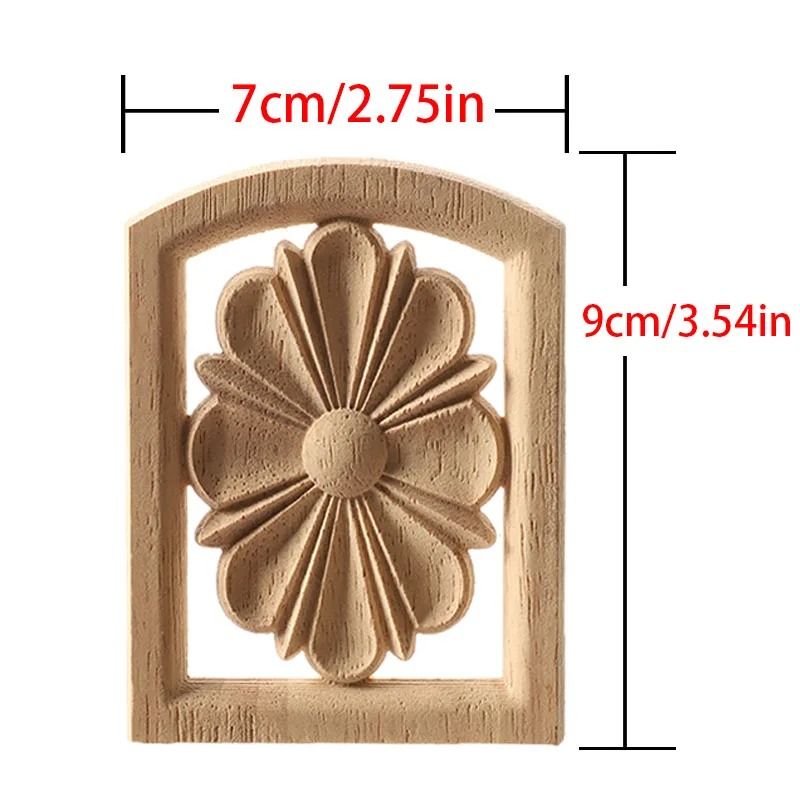 European Style Wood Corner Applique Floral Carved Furniture Trim