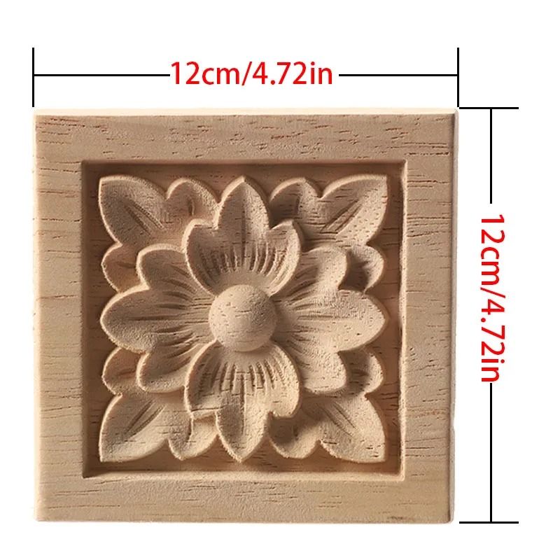 European Style Wood Corner Applique Floral Carved Furniture Trim