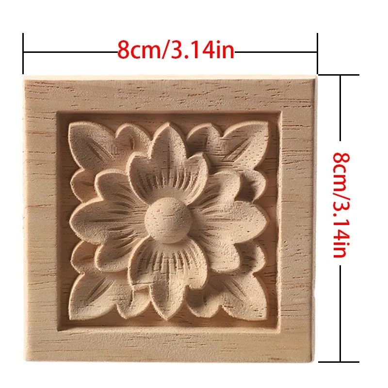 European Style Wood Corner Applique Floral Carved Furniture Trim