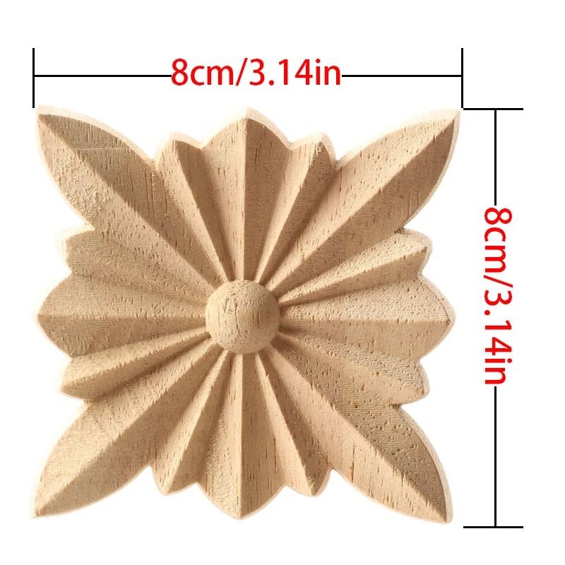 European Style Wood Corner Applique Floral Carved Furniture Trim