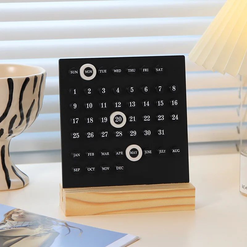 Modern Minimalist Perpetual Desk Calendar – Creative Plastic Desktop Calendar for Office & Home Decor