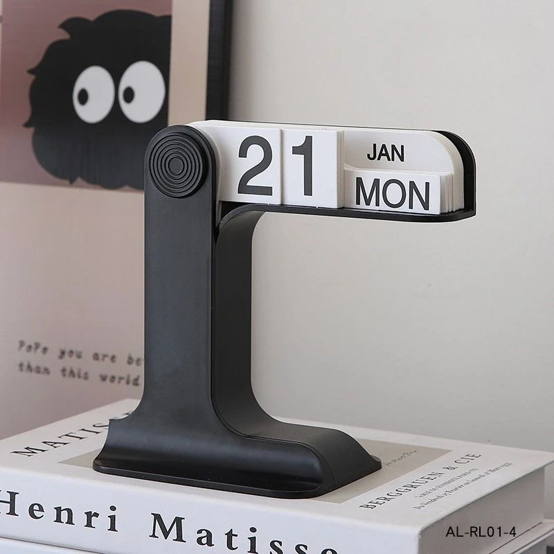 Modern Minimalist Perpetual Desk Calendar – Creative Plastic Desktop Calendar for Office & Home Decor