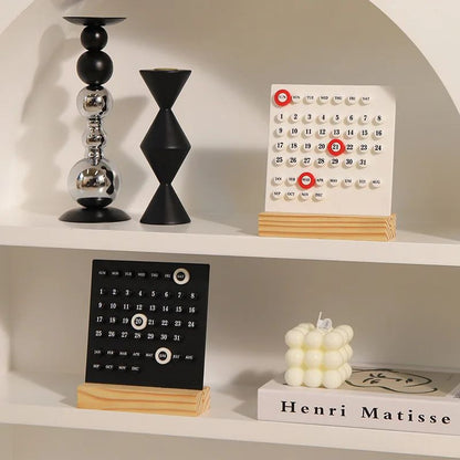Modern Minimalist Perpetual Desk Calendar – Creative Plastic Desktop Calendar for Office & Home Decor