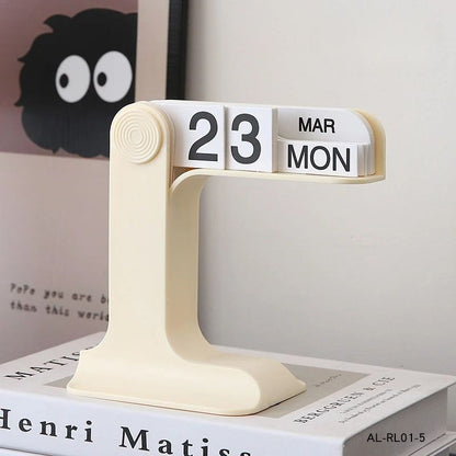 Modern Minimalist Perpetual Desk Calendar – Creative Plastic Desktop Calendar for Office & Home Decor
