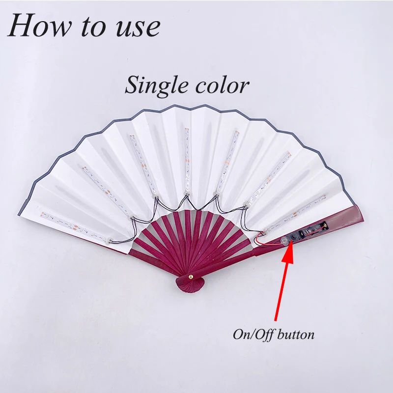 LED Neon Light Folding Fan – Glowing Rave Hand Fan for Party, Festival & Performance Decor