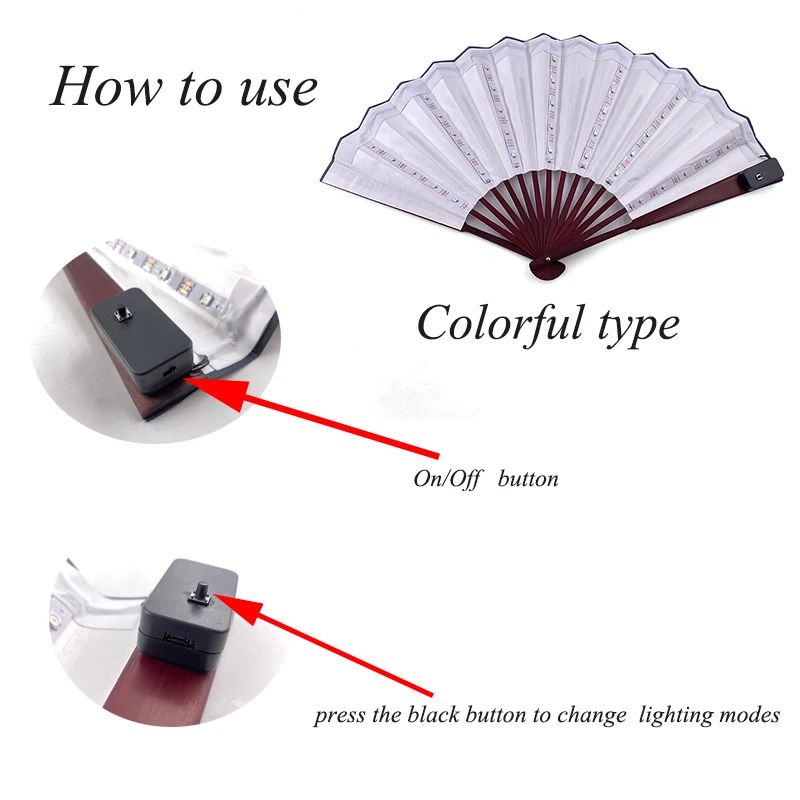 LED Neon Light Folding Fan – Glowing Rave Hand Fan for Party, Festival & Performance Decor