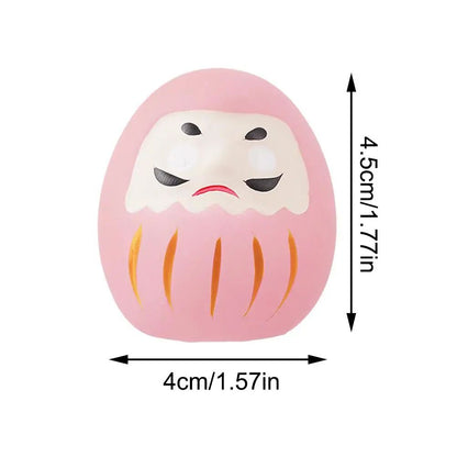 Japanese Ceramic Daruma Doll Miniature – Lucky Fortune Charm Ornament for Home Decor & Gifts