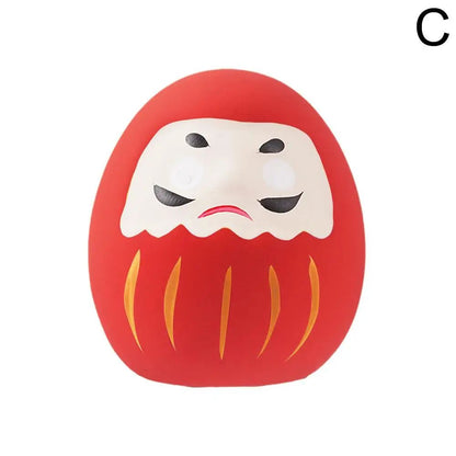 Japanese Ceramic Daruma Doll Miniature – Lucky Fortune Charm Ornament for Home Decor & Gifts