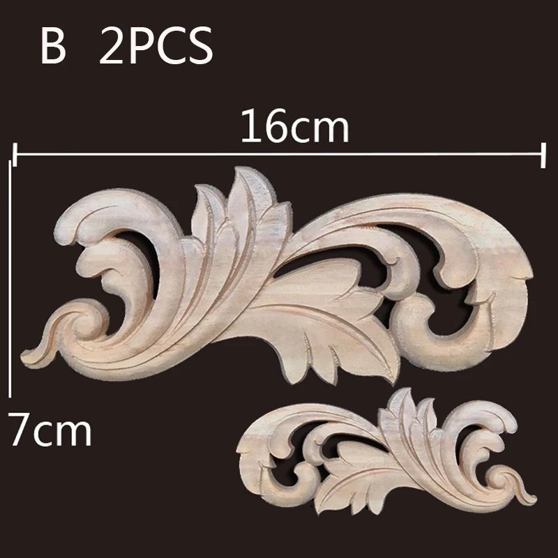 Elegant Floral Wood Carved Corner Appliques for Furniture & Home Decor