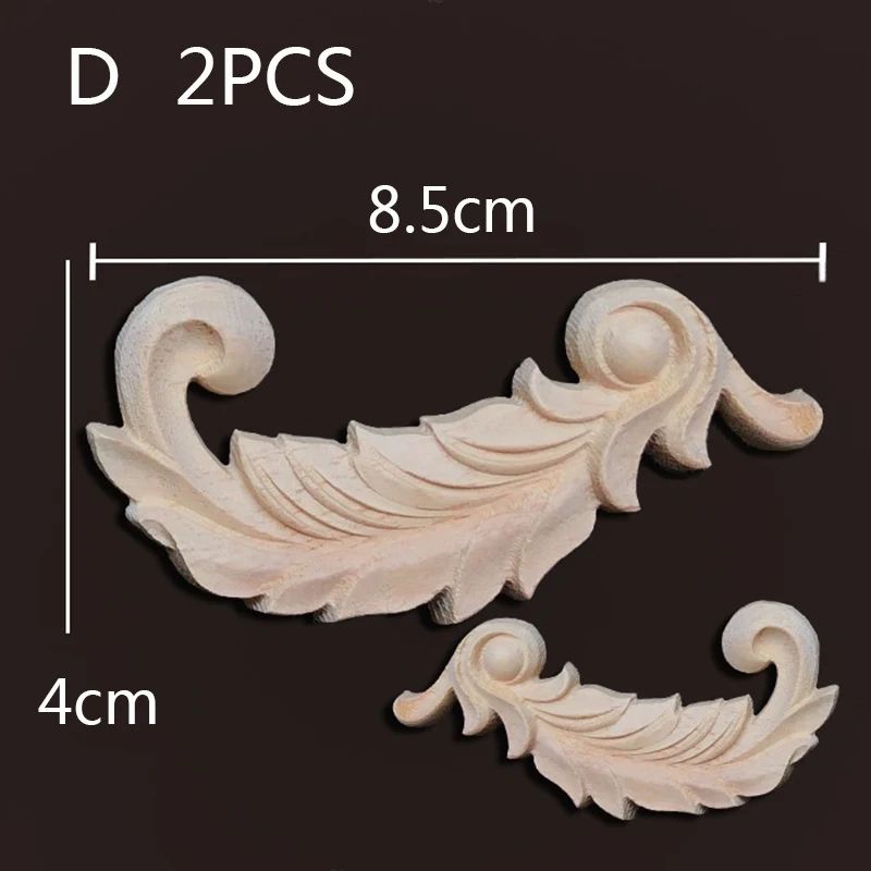 Elegant Floral Wood Carved Corner Appliques for Furniture & Home Decor