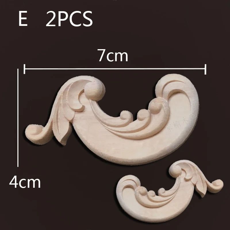 Elegant Floral Wood Carved Corner Appliques for Furniture & Home Decor