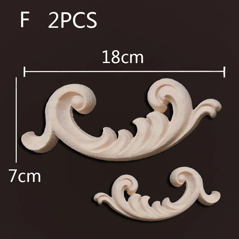Elegant Floral Wood Carved Corner Appliques for Furniture & Home Decor