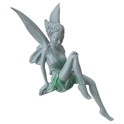 Flute Playing Fairy Garden Statue Angel Resin Outdoor Decor Sculpture