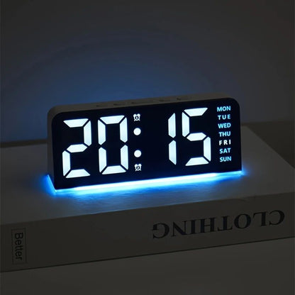 Dual Alarm LED Bedside Clock with Date Display, Snooze & Night Light