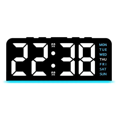 Dual Alarm LED Bedside Clock with Date Display, Snooze & Night Light