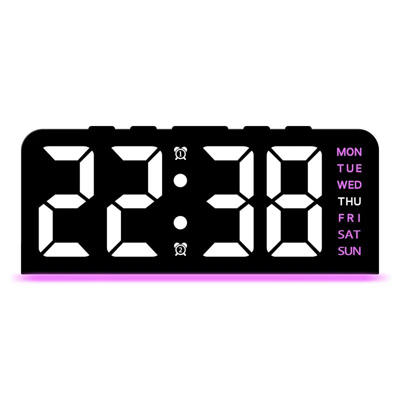 Dual Alarm LED Bedside Clock with Date Display, Snooze & Night Light