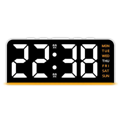 Dual Alarm LED Bedside Clock with Date Display, Snooze & Night Light