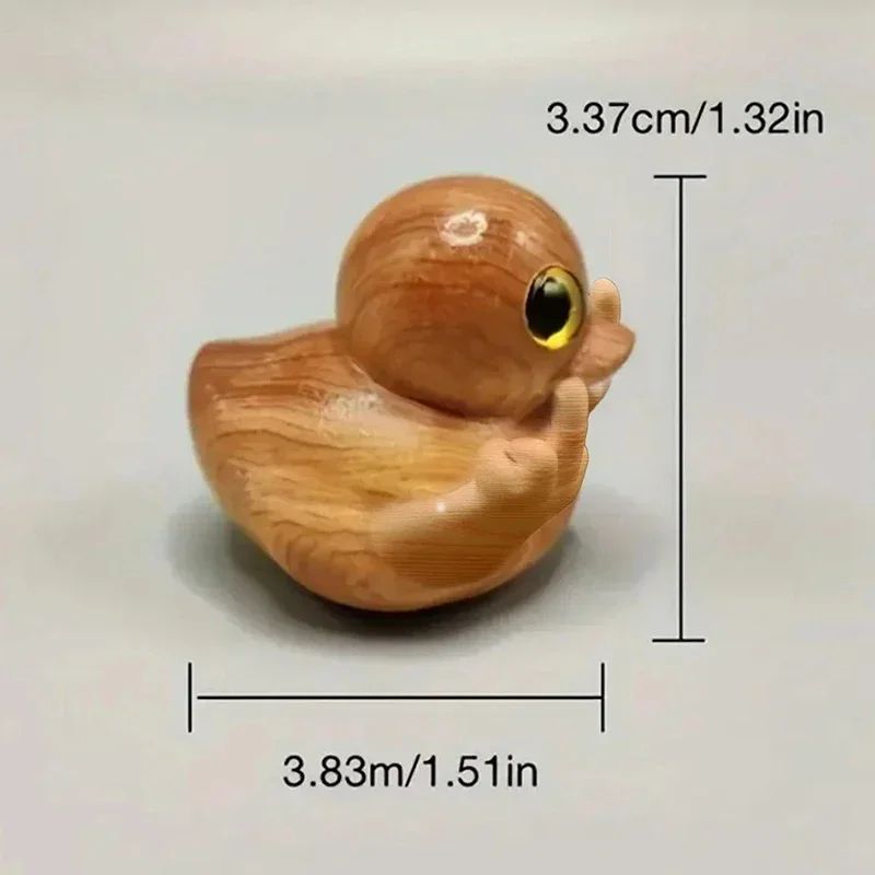 Funny Middle Finger Duck Wooden Figurine – Cheeky Mini Desk Decor & Humorous Gift Statue