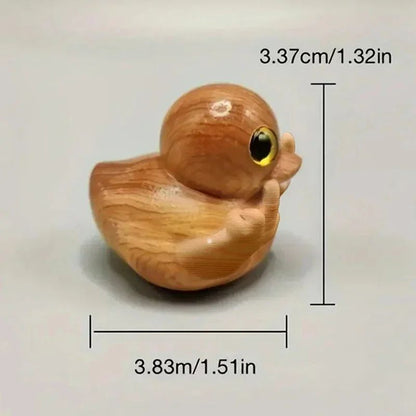 Funny Middle Finger Duck Wooden Figurine – Cheeky Mini Desk Decor & Humorous Gift Statue