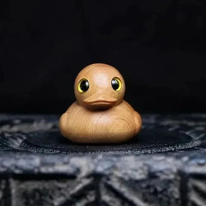 Funny Middle Finger Duck Wooden Figurine – Cheeky Mini Desk Decor & Humorous Gift Statue