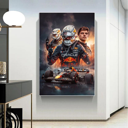 Max Verstappen Formula 1 wall art canvas print for bedroom, office, and fan spaces