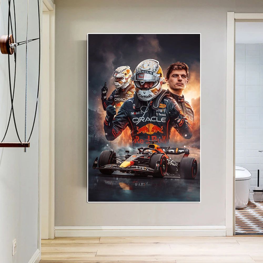 Max Verstappen Formula 1 wall art canvas print for bedroom, office, and fan spaces