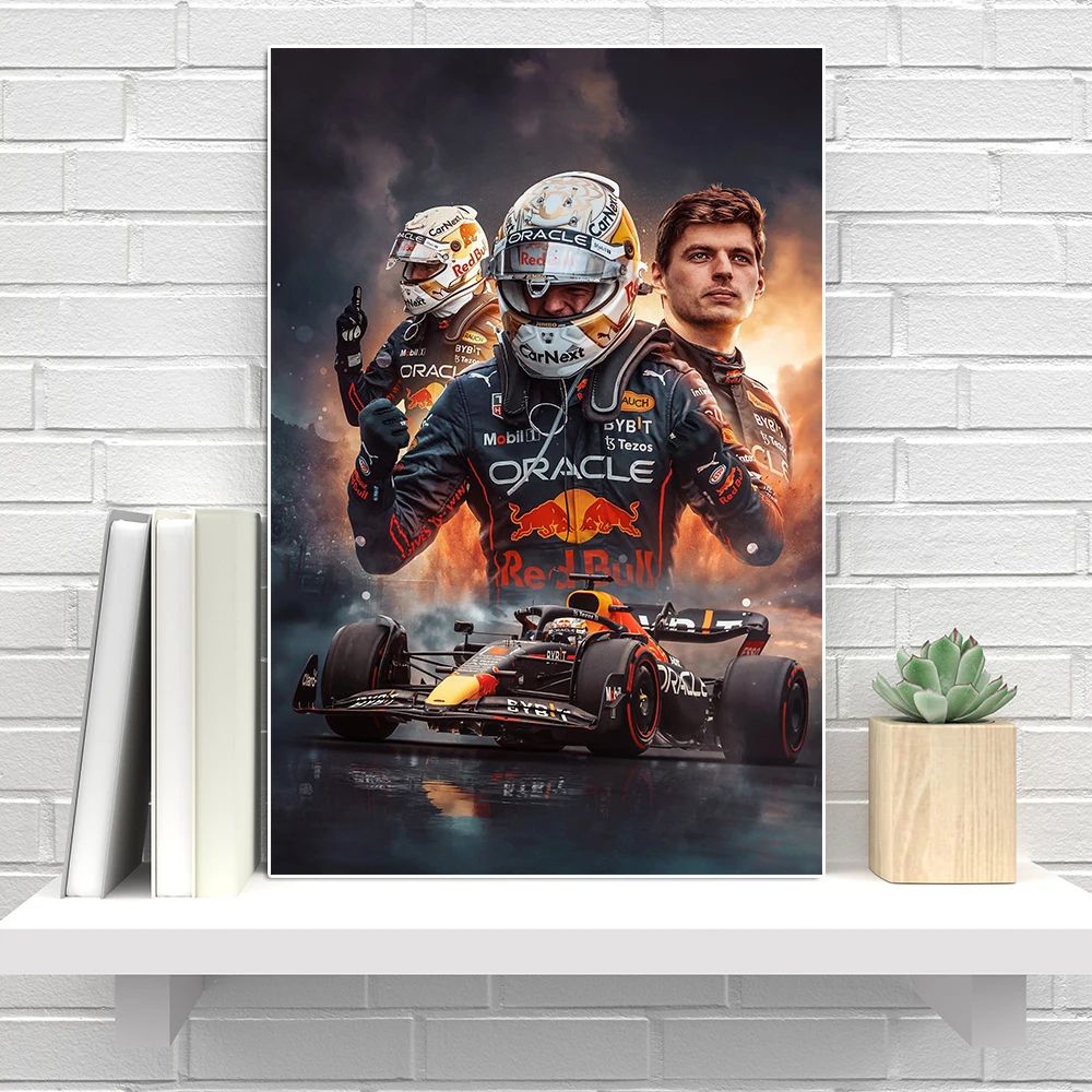 Max Verstappen Formula 1 wall art canvas print for bedroom, office, and fan spaces