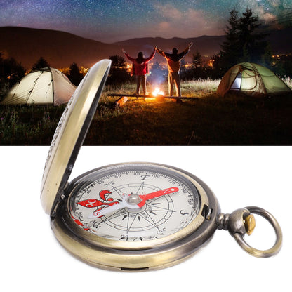 Vintage Brass Pocket Compass for Camping Hiking and Outdoor Navigation