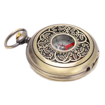 Vintage Brass Pocket Compass for Camping Hiking and Outdoor Navigation