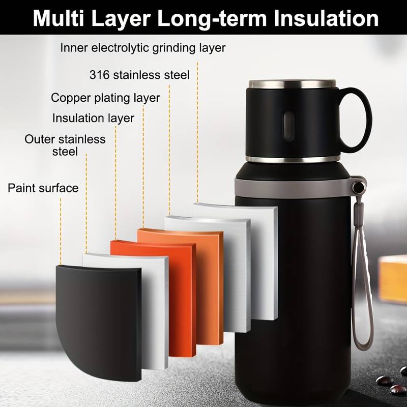 Insulated Travel Coffee Mug Leak Proof Stainless Steel Vacuum Flask for Office and Business