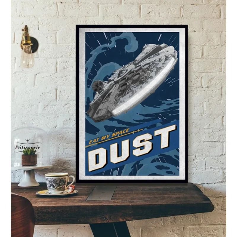 Galactic Propaganda Retro Poster – Tatooine Planet Space Travel Canvas Art – Sci-Fi Movie Picture for Home Decor