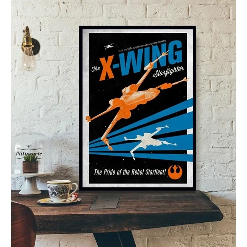Galactic Propaganda Retro Poster – Tatooine Planet Space Travel Canvas Art – Sci-Fi Movie Picture for Home Decor