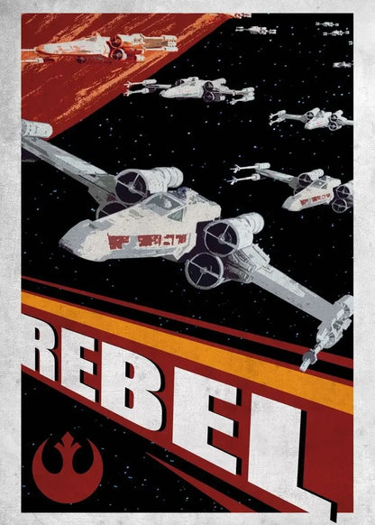 Galactic Propaganda Retro Poster – Tatooine Planet Space Travel Canvas Art – Sci-Fi Movie Picture for Home Decor