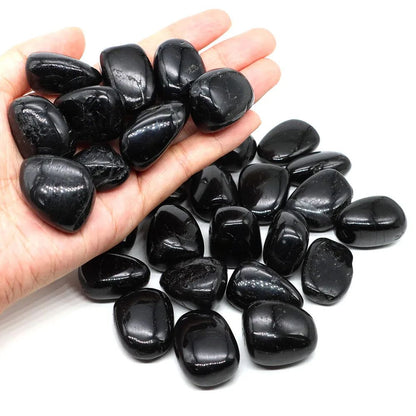 Black Tourmaline Tumbled Stone for Reiki, Meditation and Home Decor