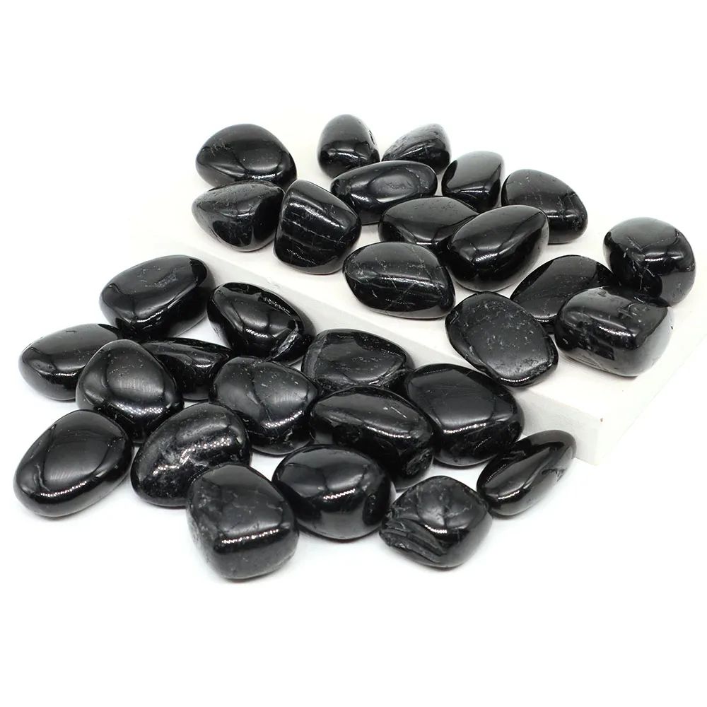 Black Tourmaline Tumbled Stone for Reiki, Meditation and Home Decor