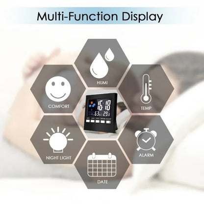 SmartSense Digital Weather Station Clock with Indoor Temperature & Humidity Monitor