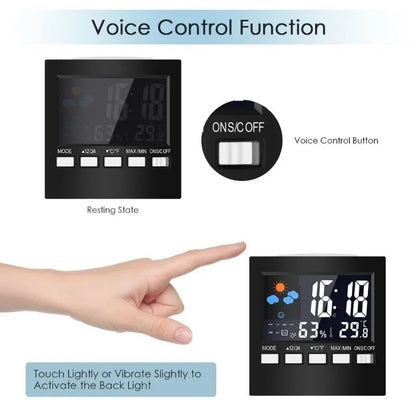 SmartSense Digital Weather Station Clock with Indoor Temperature & Humidity Monitor