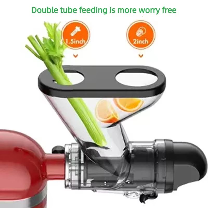Masticating Juicer Attachment for KitchenAid Stand Mixer, Slow Cold Press Juicer Machine with Dual Feed Chute forHealth