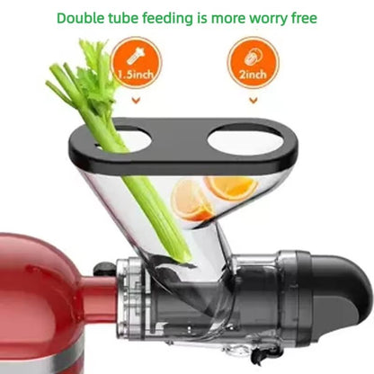 Masticating Juicer Attachment for KitchenAid Stand Mixer, Slow Cold Press Juicer Machine with Dual Feed Chute forHealth