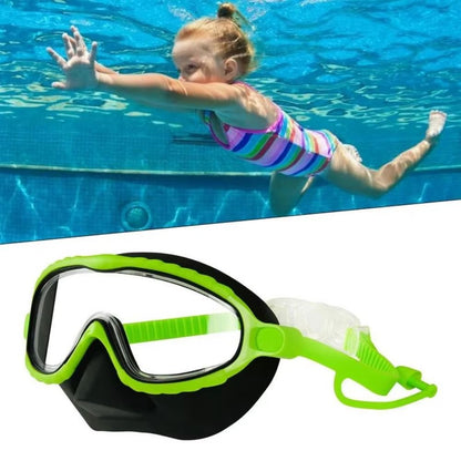 Kids Anti Fog Swim Goggles with Nose Cover Wide View Panoramic Diving Mask for Toddlers