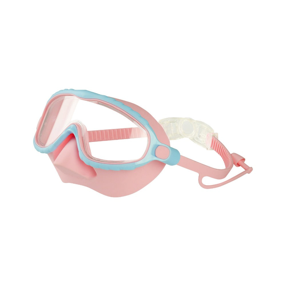 Kids Anti Fog Swim Goggles with Nose Cover Wide View Panoramic Diving Mask for Toddlers