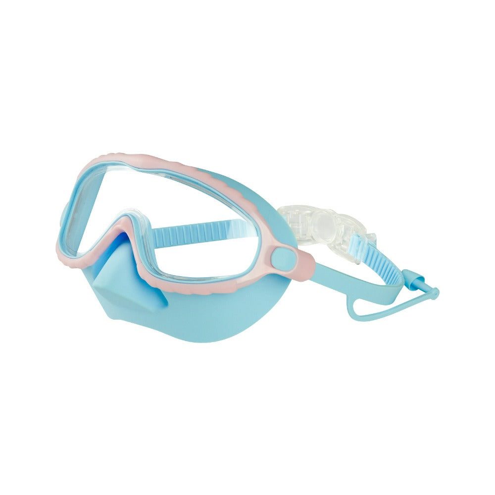 Kids Anti Fog Swim Goggles with Nose Cover Wide View Panoramic Diving Mask for Toddlers